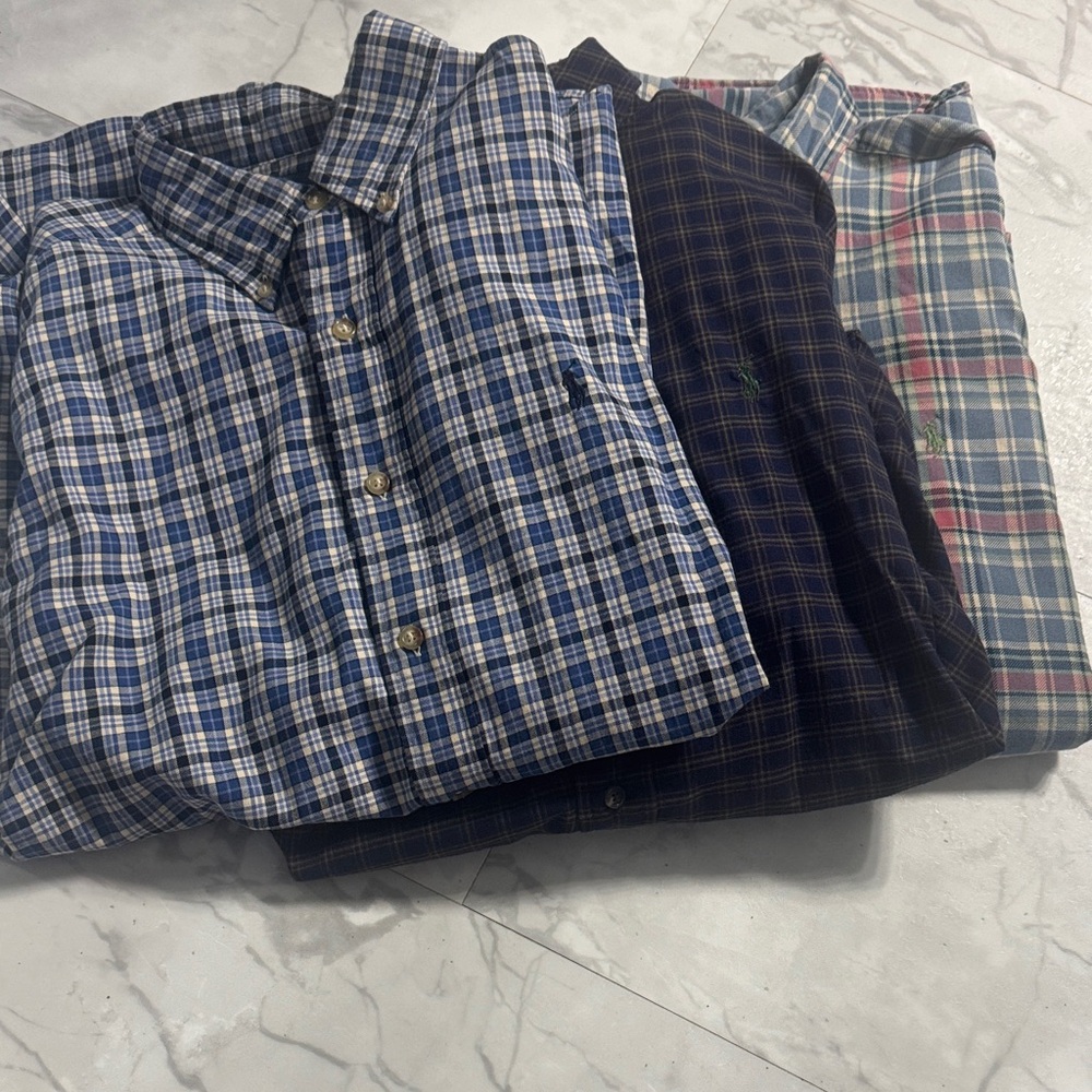 Polo Ralph Lauren Men's Checkered Dress Shirts - Blue, Navy, Red